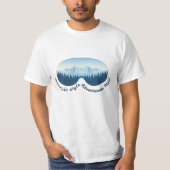 Mountain Style, Adventurous Mind: Ski Goggle T-Shirt (Vorderseite)