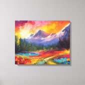 Mountain Sunrise Colorful Impressionistische Kunst Leinwanddruck (Vorderseite)