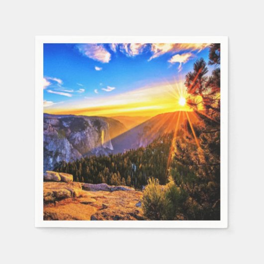 Mountain Sunrise Foto Serviette (Vorderseite)