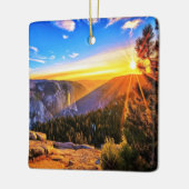 Mountain Sunrise Keramikornament (Links)