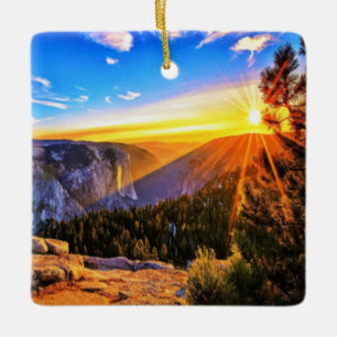 Mountain Sunrise Keramikornament