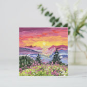 Mountain Sunrise mit Wildblumen (Stehend Vorderseite)