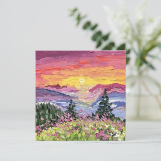 Mountain Sunrise mit Wildblumen (Stehend Vorderseite)