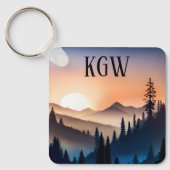 Mountain Sunrise Monogram Schlüsselanhänger (Vorderseite)