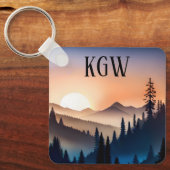 Mountain Sunrise Monogram Schlüsselanhänger (Vorderseite)