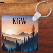 Mountain Sunrise Monogram Schlüsselanhänger (Rückseite)