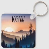 Mountain Sunrise Monogram Schlüsselanhänger (Rückseite)