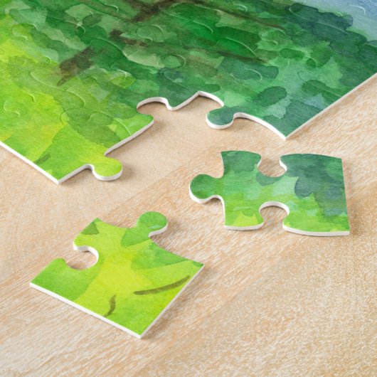 Mountain Sunrise Wasserfarbe Landschaft Puzzle (Seite)