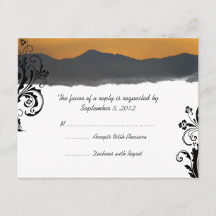 Mountain Sunrise Wedding RSVP Karte