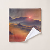 Mountain Sunset Badhandtuch Set (Waschlappen)