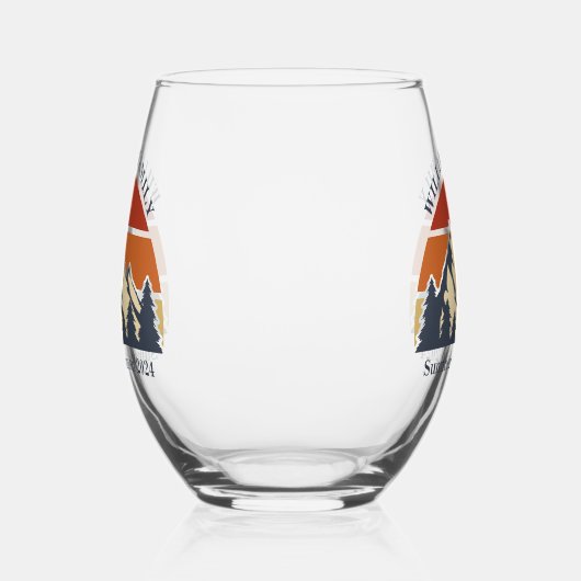 Mountain Sunset Cabin individuell anpassbare Wiede Weinglas Ohne Stiel (Links)