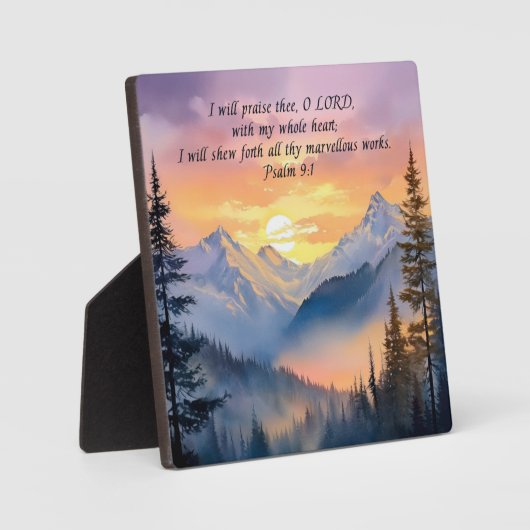 Mountain Sunset Christlich Plaque Fotoplatte (Vorderseite)