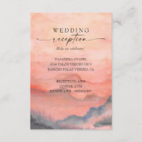 Mountain Sunset Coral Hochzeit Rustikaler Empfang