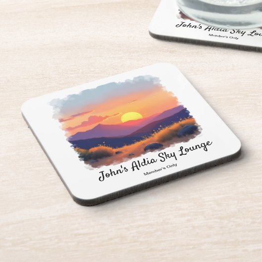 Mountain Sunset Drink Untersetzer Set (Linke Seite)