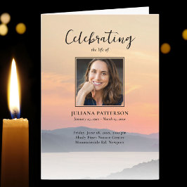 Mountain Sunset Fotos Feier des Lebens Beerdigung Programm