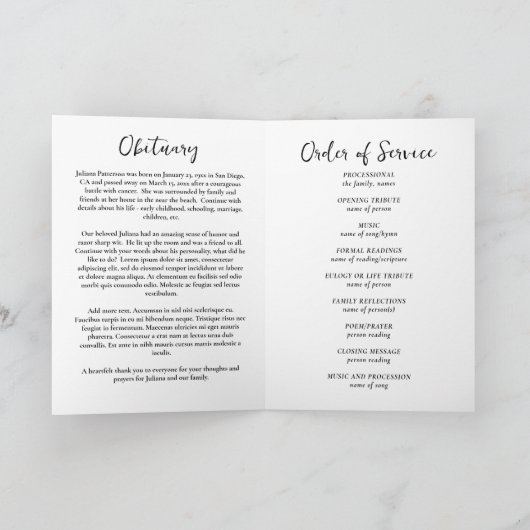 Mountain Sunset Fotos Feier des Lebens Beerdigung Programm (Innenseite)