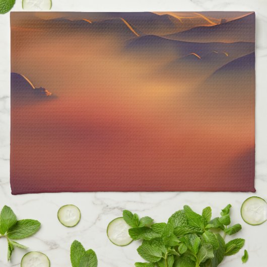 Mountain Sunset Geschirrtuch (Gefaltet)