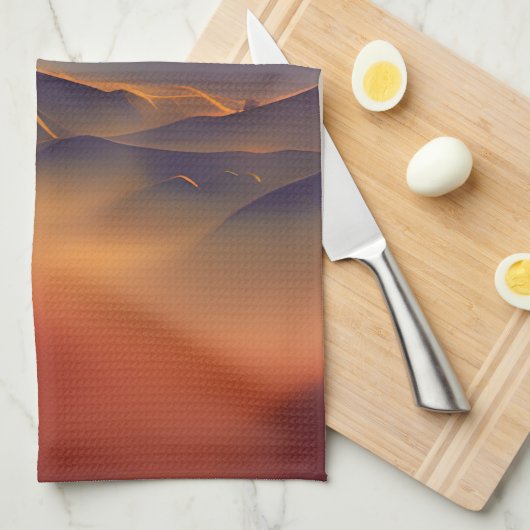 Mountain Sunset Geschirrtuch (Viertel Falte)