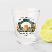 Mountain Sunset Green Custom Camp Family Wiederseh Schnapsglas (Vorderseite)