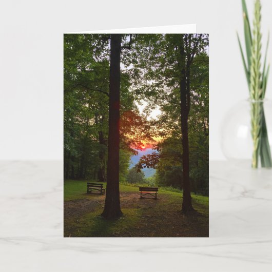 mountain sunset greeting card (blank inside) karte (Vorderseite)