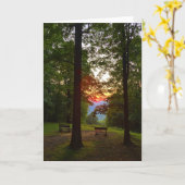 mountain sunset greeting card (blank inside) karte (Gelbe Blume)