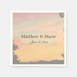 Mountain Sunset Hochzeit Serviette