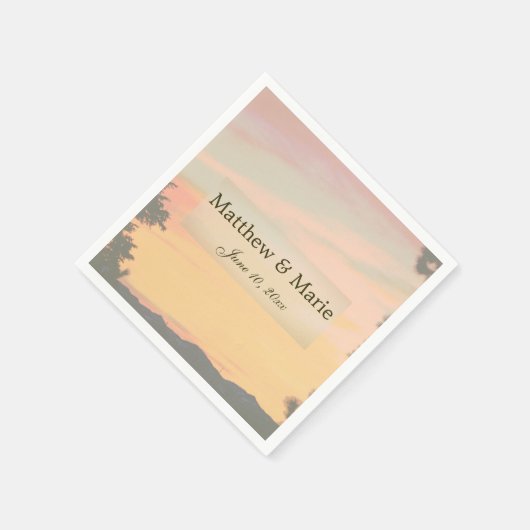 Mountain Sunset Hochzeit Serviette (Ecke)