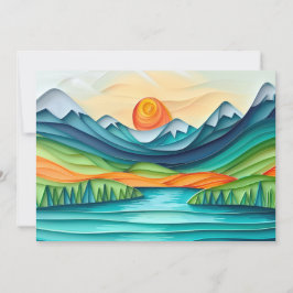 Mountain Sunset Lake Landscape Print oder Digital Einladung