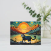 Mountain Sunset Lake View Tiger Postkarte (Stehend Vorderseite)