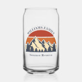 Mountain Sunset Log Cabin Custom Family Wiedersehe Dosenglas (Vorderseite)