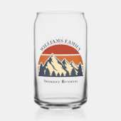 Mountain Sunset Log Cabin Custom Family Wiedersehe Dosenglas (Rückseite)