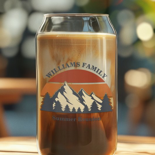 Mountain Sunset Log Cabin Custom Family Wiedersehe Dosenglas