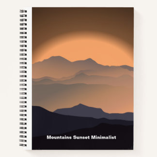 Mountain Sunset Minimalistisch Notebook Notizblock