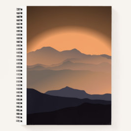Mountain Sunset Minimalistisch Notebook Notizblock
