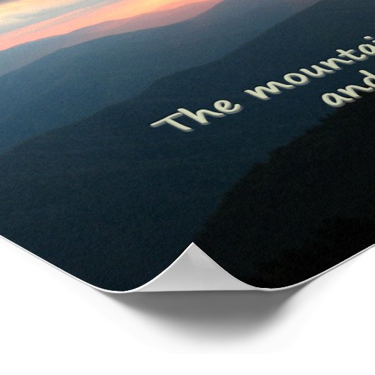 Mountain Sunset: Mtnas, die Muir Template rufen Poster (Ecke)