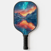 Mountain Sunset on Lake - Individuelle Name Pickleball Schläger (Vorderseite)