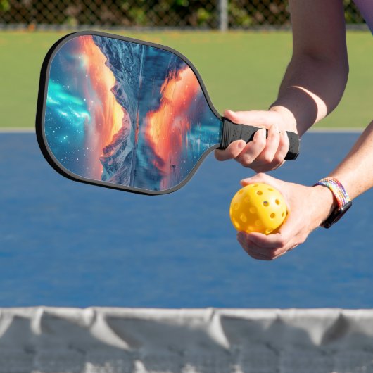 Mountain Sunset on Lake - Individuelle Name Pickleball Schläger (InSitu)