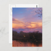 Mountain Sunset on Pond Postkarte (Vorne/Hinten)