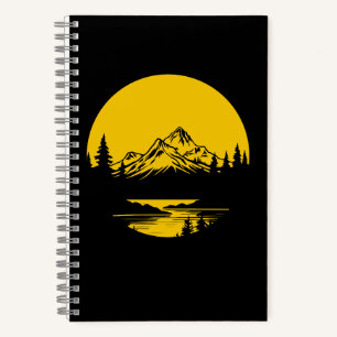 Mountain Sunset Outdoor Nature Silhouette Notizblock