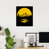 Mountain Sunset Outdoor Nature Silhouette Poster (Heimbüro)