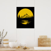 Mountain Sunset Outdoor Nature Silhouette Poster (Küche)