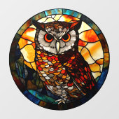 Mountain Sunset Owl Imitate gestanzt Glas Fensteraufkleber (Blatt)