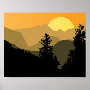 Mountain Sunset Poster