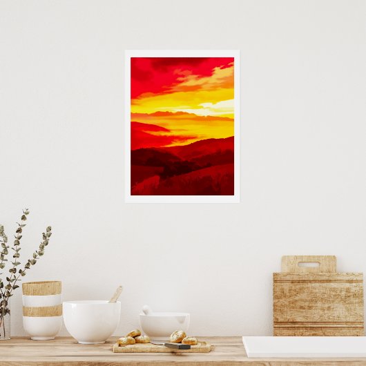 Mountain Sunset Poster (Küche)