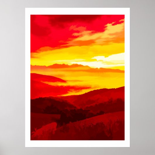 Mountain Sunset Poster (Vorne)