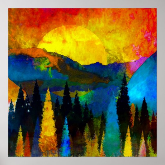 Mountain sunset  poster (Vorne)