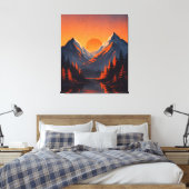Mountain Sunset Reflection Fiery Orange Sky  Leinwanddruck (Insitu (Schlafzimmer))