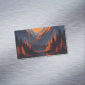 Mountain Sunset Reflection Fiery Orange Sky  Magnetische Visitenkarte (Beispiel)