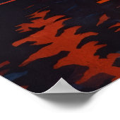 Mountain Sunset Reflection Fiery Orange Sky  Poster (Ecke)