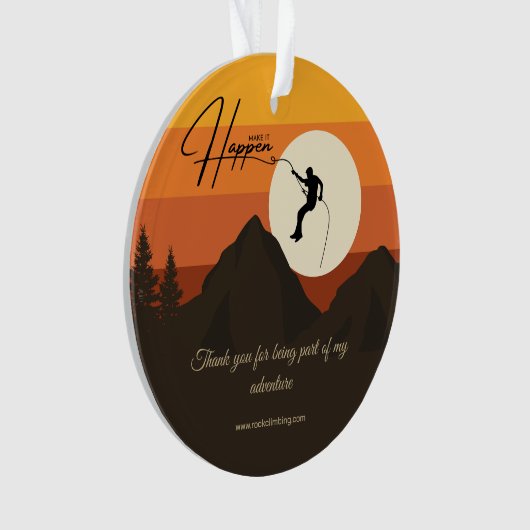 Mountain Sunset Rock Klettern Danke Ornament (Vorderseite)